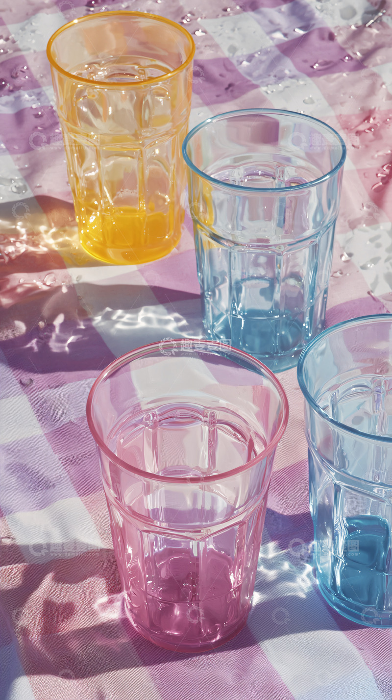 高清大图下载【趣麦麦图】彩色透明玻璃杯