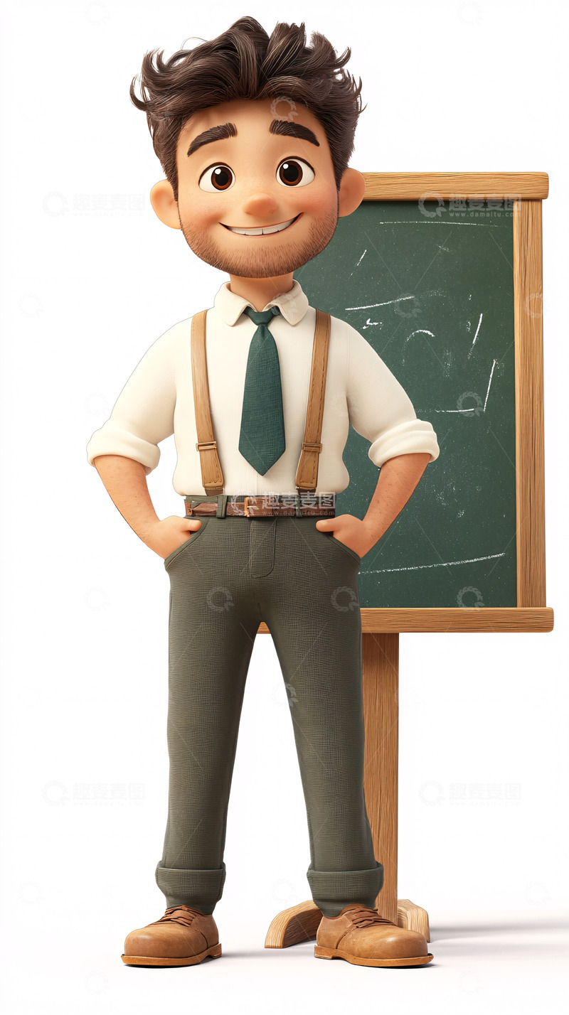 高清大图下载【趣麦麦图】卡通男老师