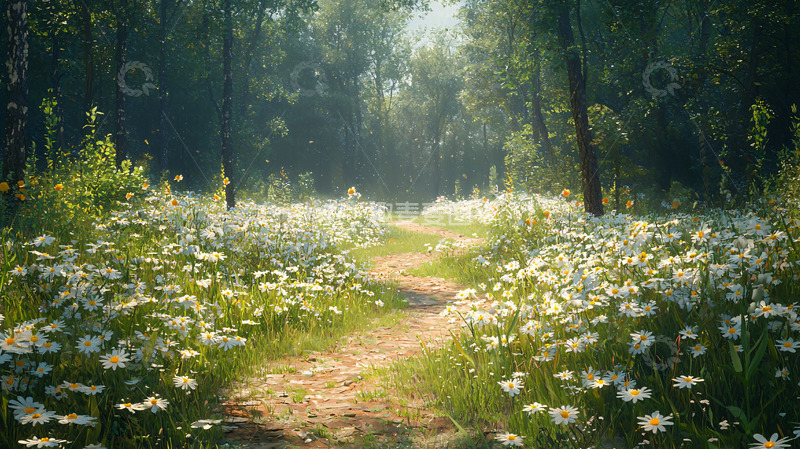 高清大图下载【趣麦麦图】阳光森林小路