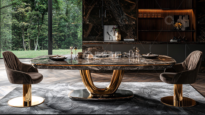 高清大图下载【趣麦麦图】-奢华大理石餐桌