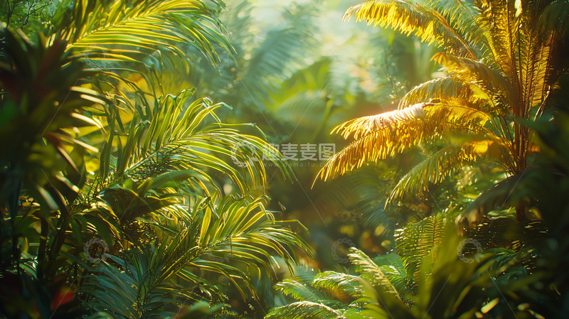 高清大图下载【趣麦麦图】阳光透过热带雨林