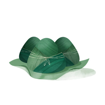 简约翠绿粽子端午节日插画素材