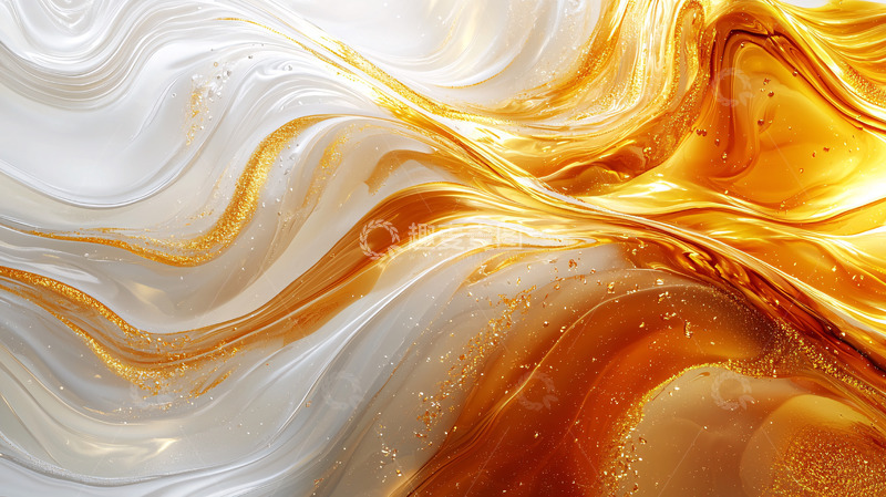高清大图下载【趣麦麦图】金色流体艺术