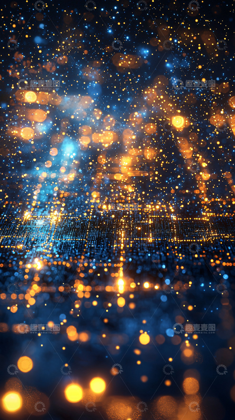 高清大图下载【趣麦麦图】璀璨星空下的城市光景