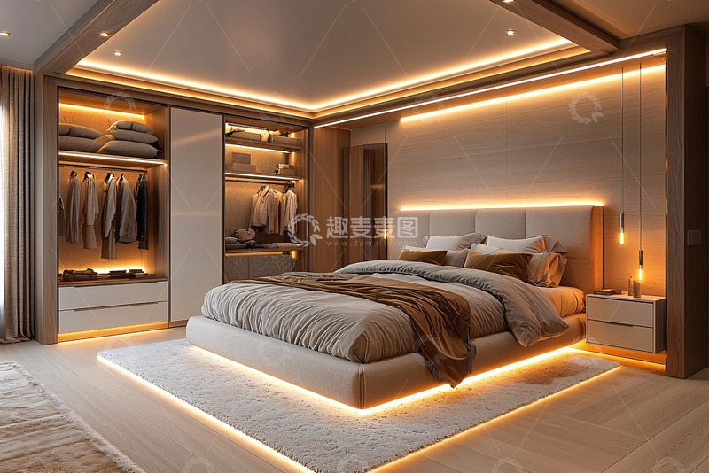 高清大图下载【趣麦麦图】现代简约卧室装修