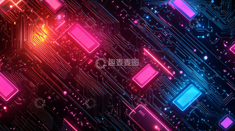 高清大图下载【趣麦麦图】科技感炫酷电路板背景