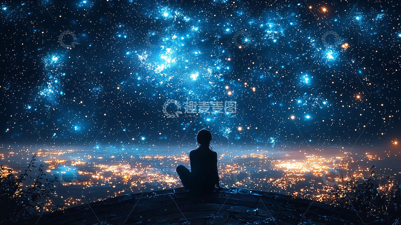 高清大图下载【趣麦麦图】星空下的剪影