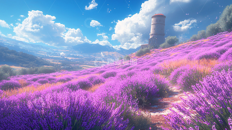 高清大图下载【趣麦麦图】薰衣草花田风景