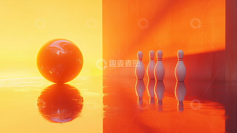 高清大图下载【趣麦麦图】保龄球与球瓶静物