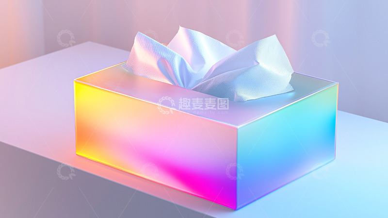 高清大图下载【趣麦麦图】彩虹色纸巾盒
