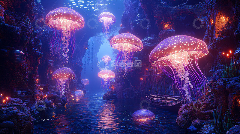 高清大图下载【趣麦麦图】梦幻水母峡谷