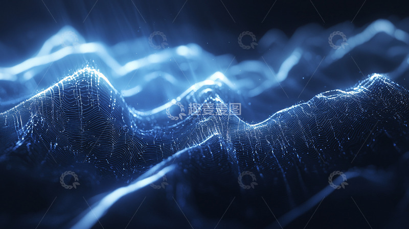 高清大图下载【趣麦麦图】蓝色发光山脉