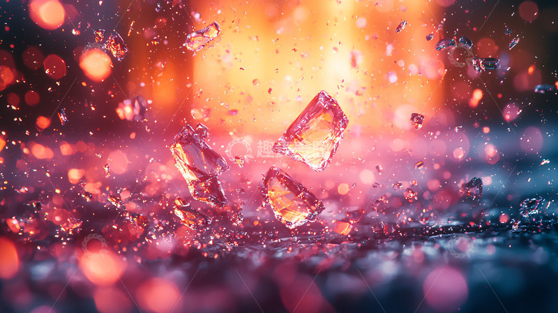 高清大图下载【趣麦麦图】火焰中破碎的玻璃碎片