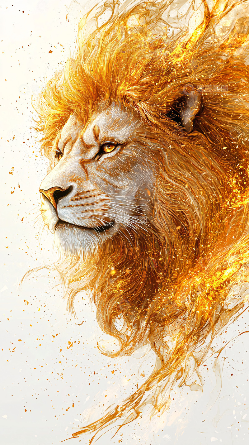 高清大图下载【趣麦麦图】火焰狮子