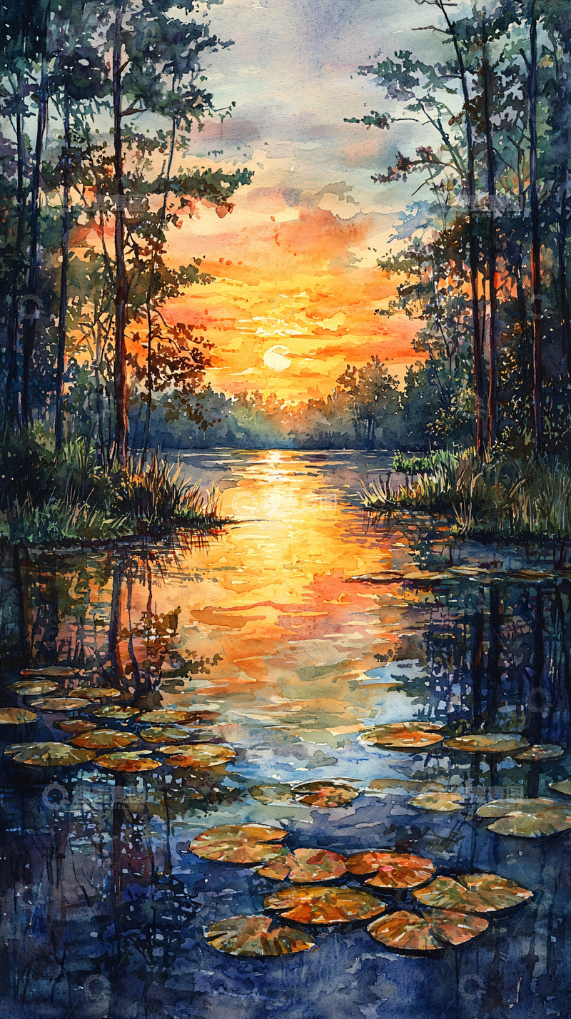 高清大图下载【趣麦麦图】水彩风景画