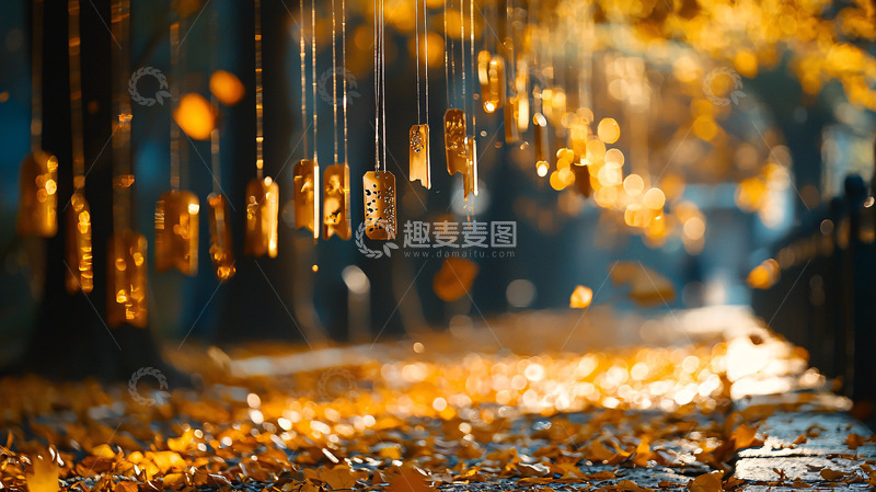 高清大图下载【趣麦麦图】秋日树下挂饰