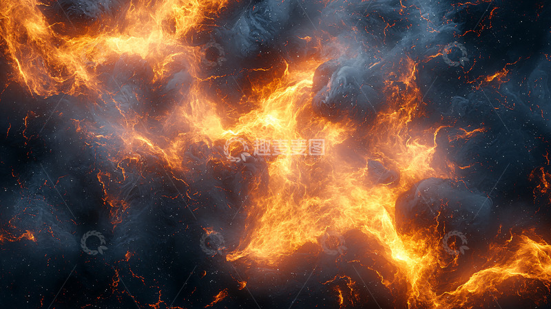高清大图下载【趣麦麦图】火焰与烟雾交织的背景