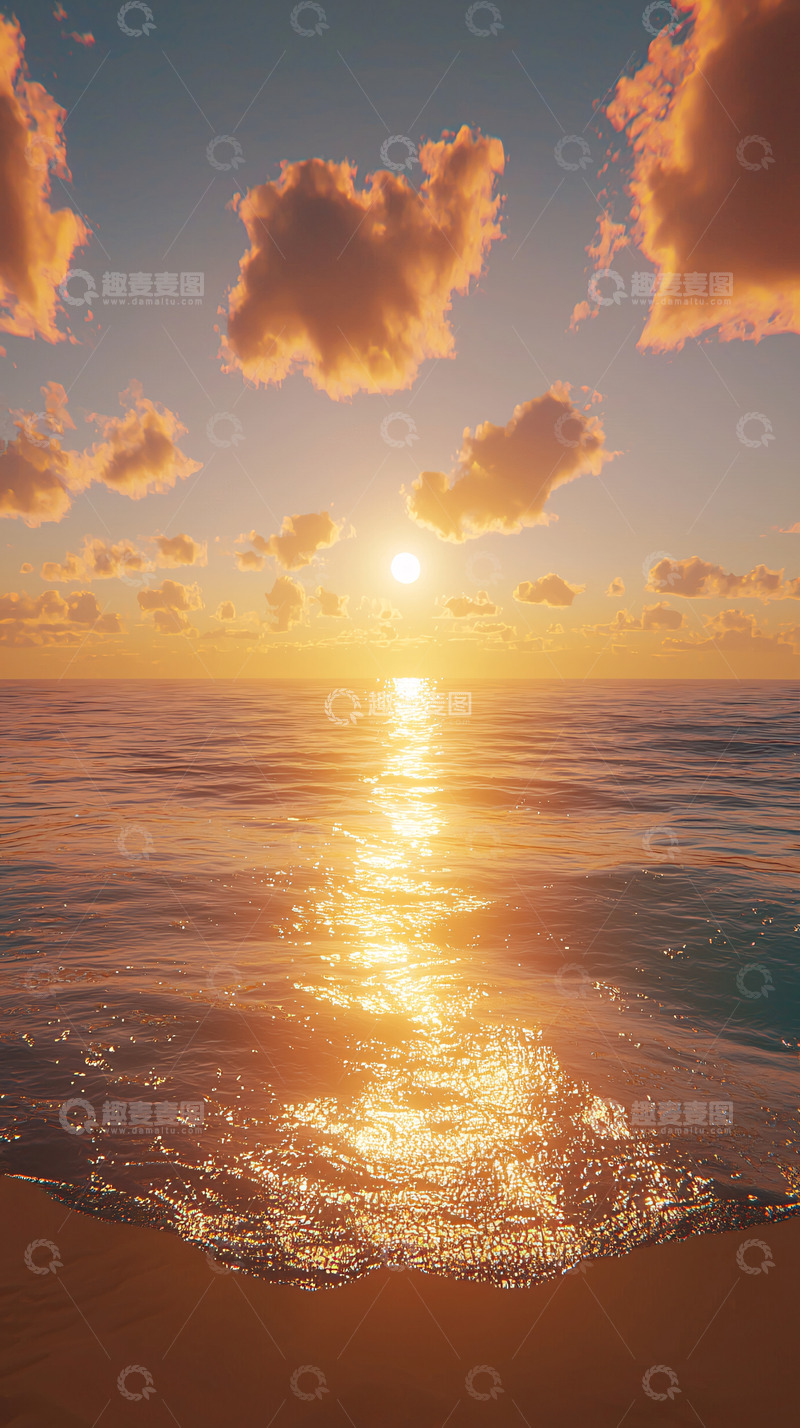 高清大图下载【趣麦麦图】海边日落景色