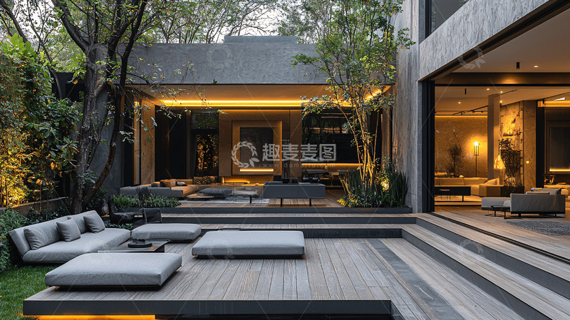 高清大图下载【趣麦麦图】现代庭院设计4