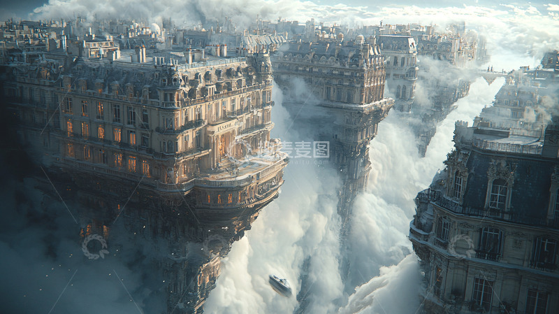 高清大图下载【趣麦麦图】云端城市