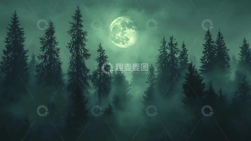 高清大图下载【趣麦麦图】雾气森林