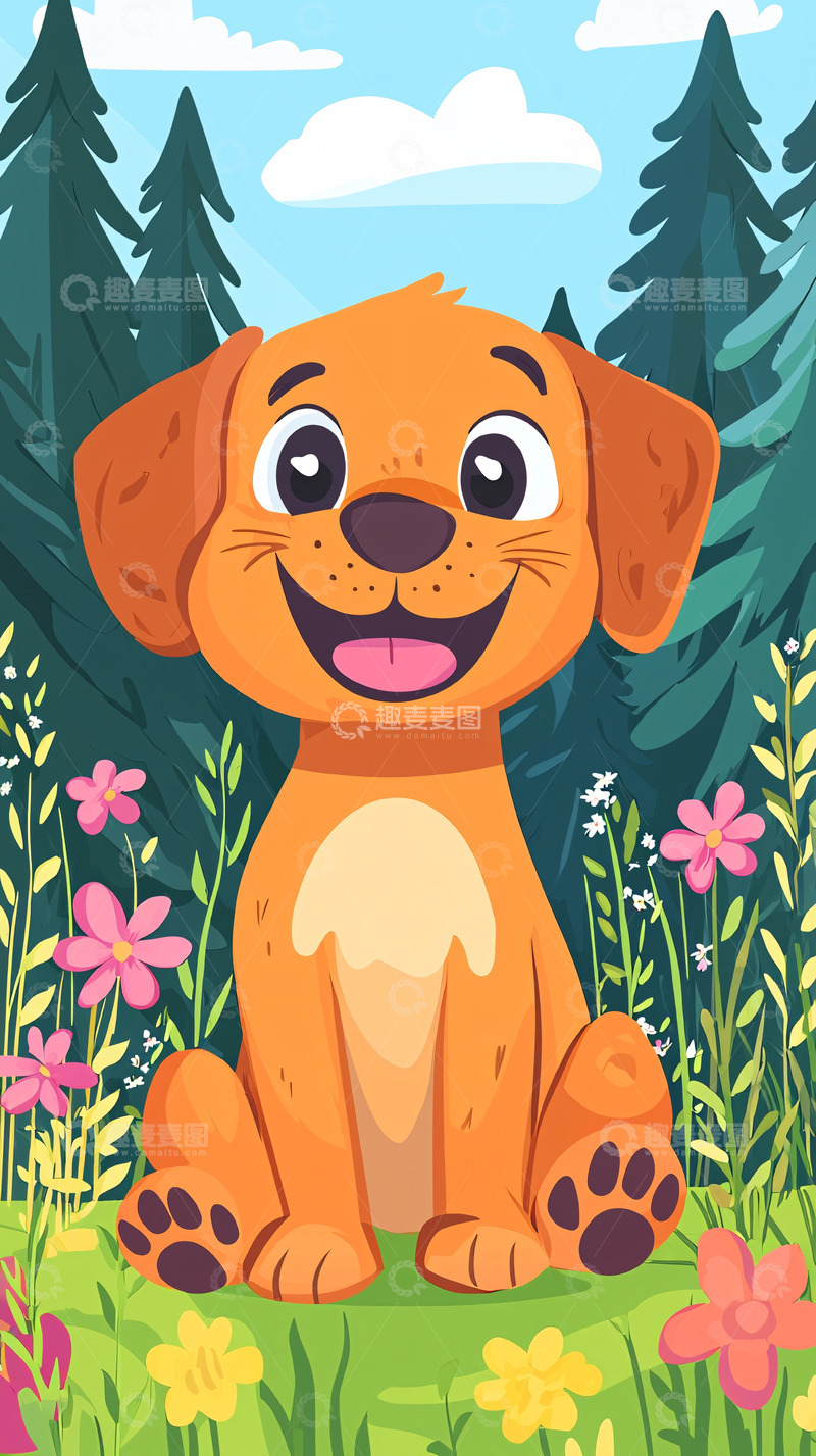 高清大图下载【趣麦麦图】卡通小狗