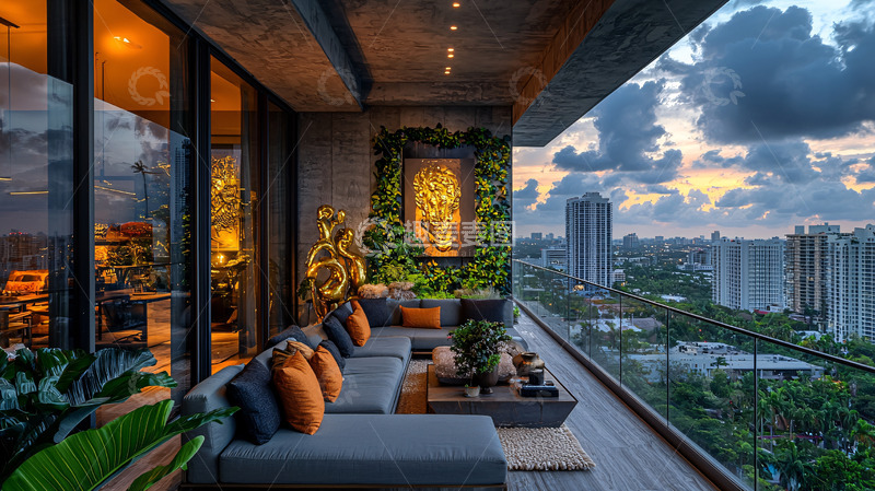 高清大图下载【趣麦麦图】高端公寓阳台景观