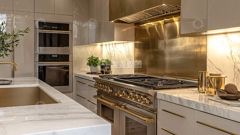 高清大图下载【趣麦麦图】高端奢华现代厨房
