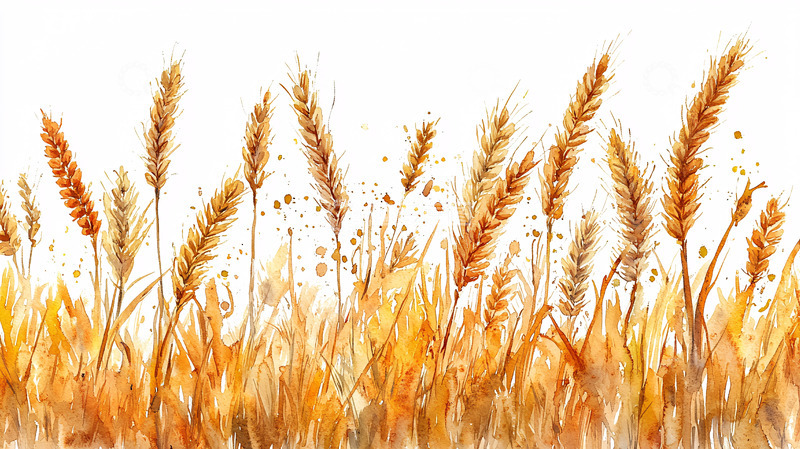 高清大图下载【趣麦麦图】水彩麦穗