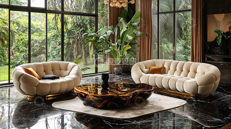 高清大图下载【趣麦麦图】豪华客厅家具陈设