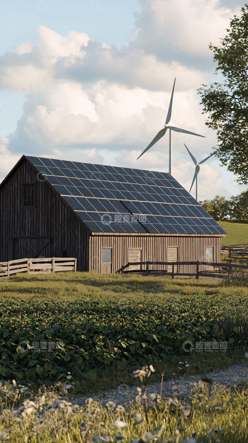高清大图下载【趣麦麦图】乡村绿色能源