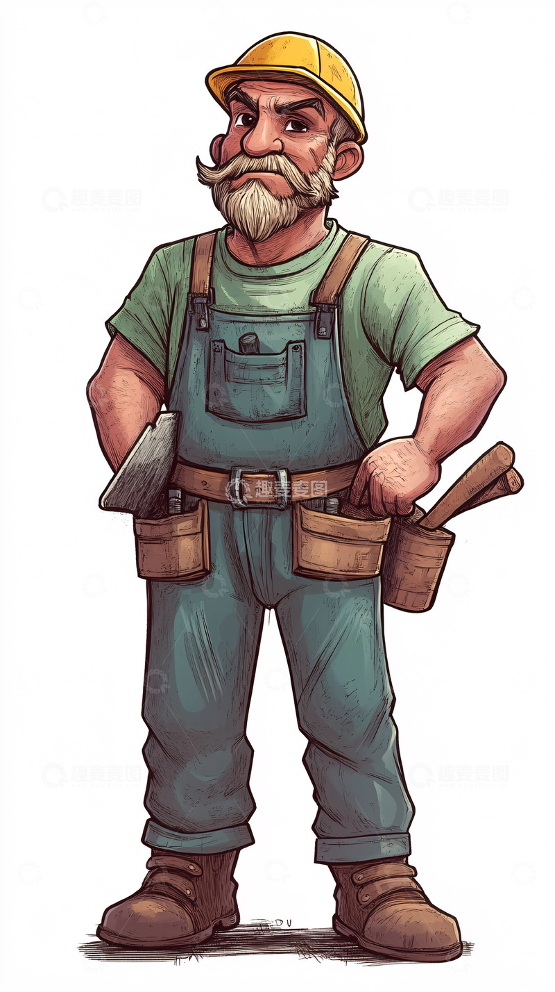 高清大图下载【趣麦麦图】卡通工人8