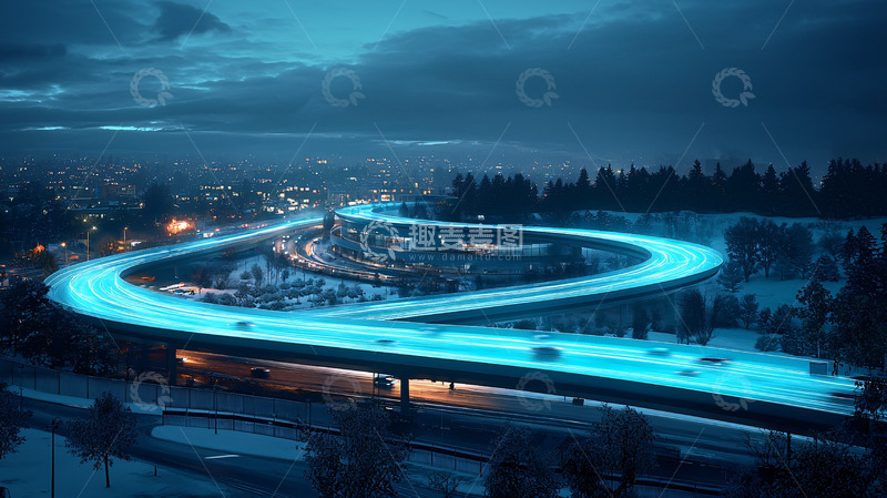 高清大图下载【趣麦麦图】夜景高速公路