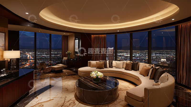 高清大图下载【趣麦麦图】高端酒店套房夜景