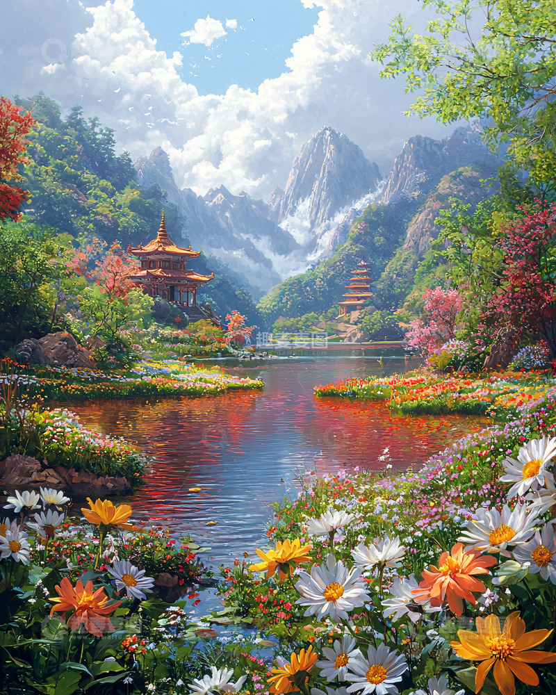 高清大图下载【趣麦麦图】湖光山色