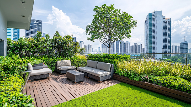 高清大图下载【趣麦麦图】城市绿化阳台