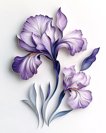 紫色鸢尾花纸艺