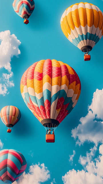 彩色热气球