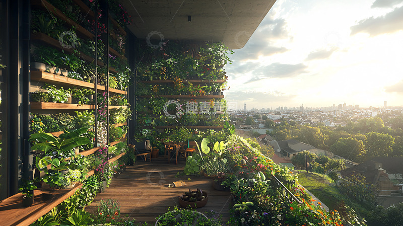高清大图下载【趣麦麦图】绿植覆盖的阳台
