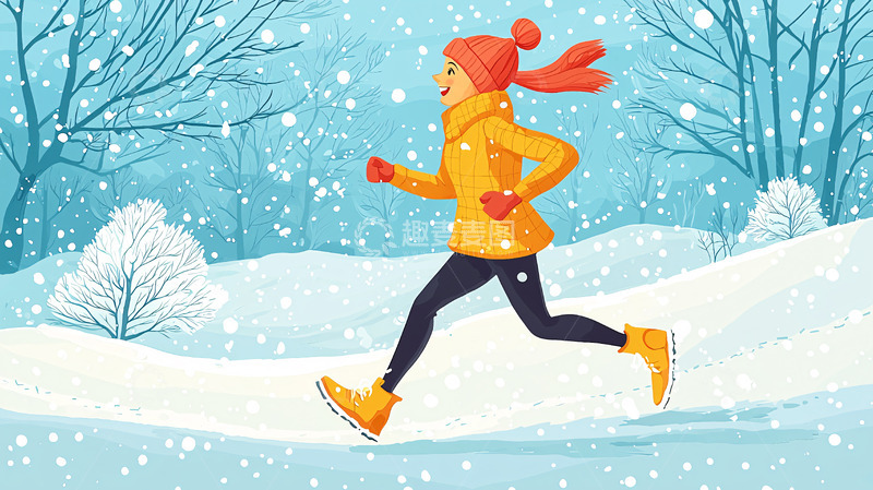 高清大图下载【趣麦麦图】冬季跑步