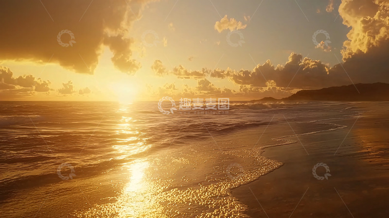 高清大图下载【趣麦麦图】海边日落