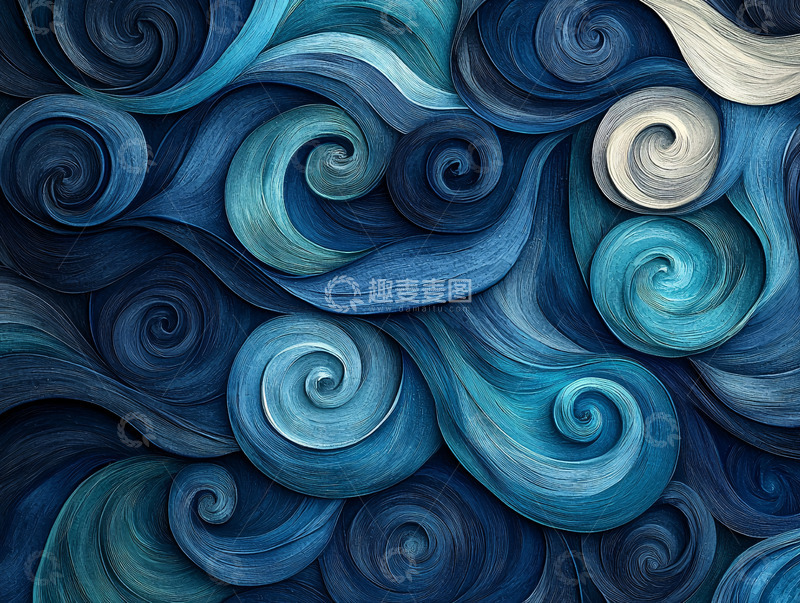 高清大图下载【趣麦麦图】抽象蓝色漩涡