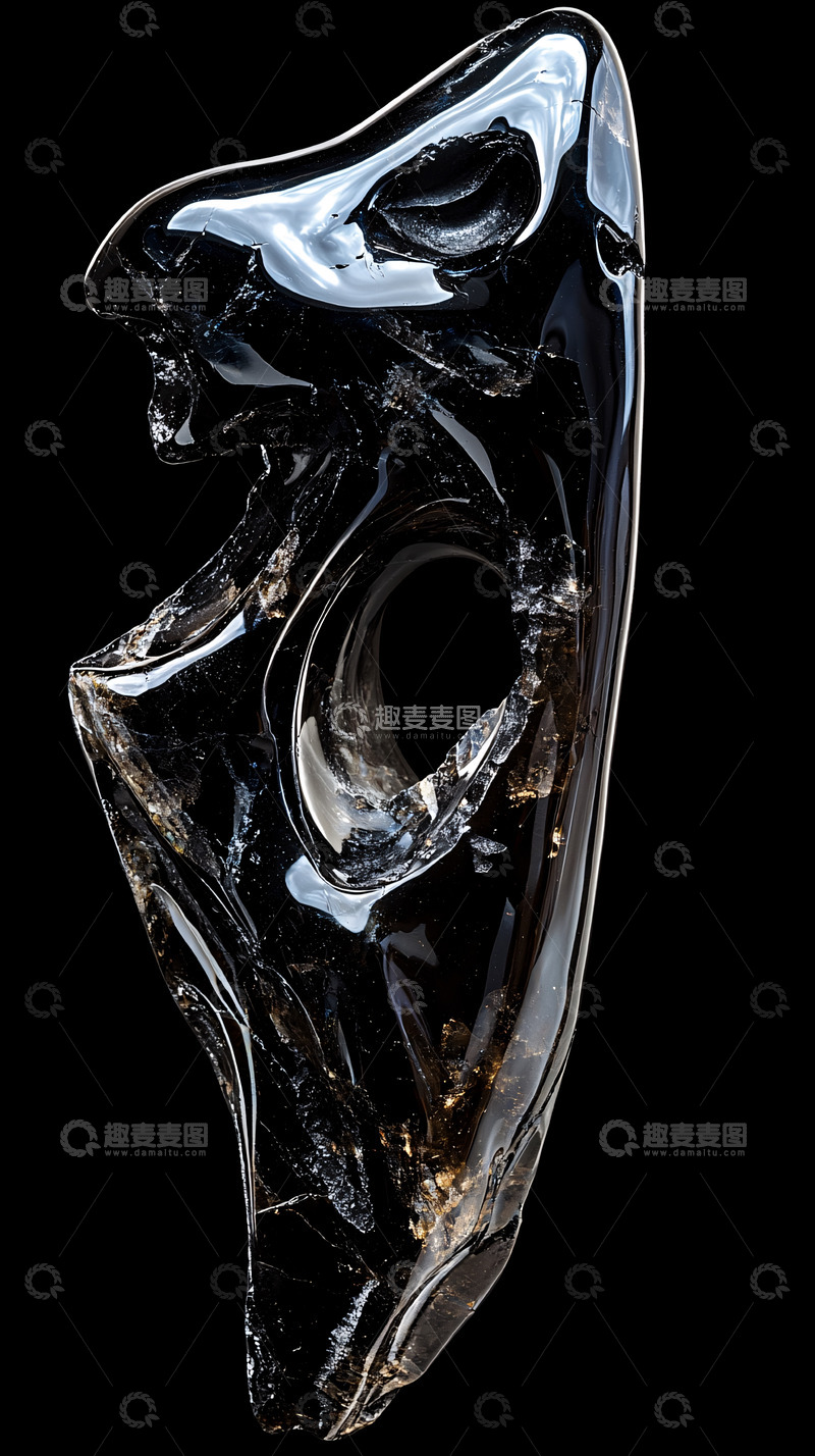 高清大图下载【趣麦麦图】黑色抽象雕塑