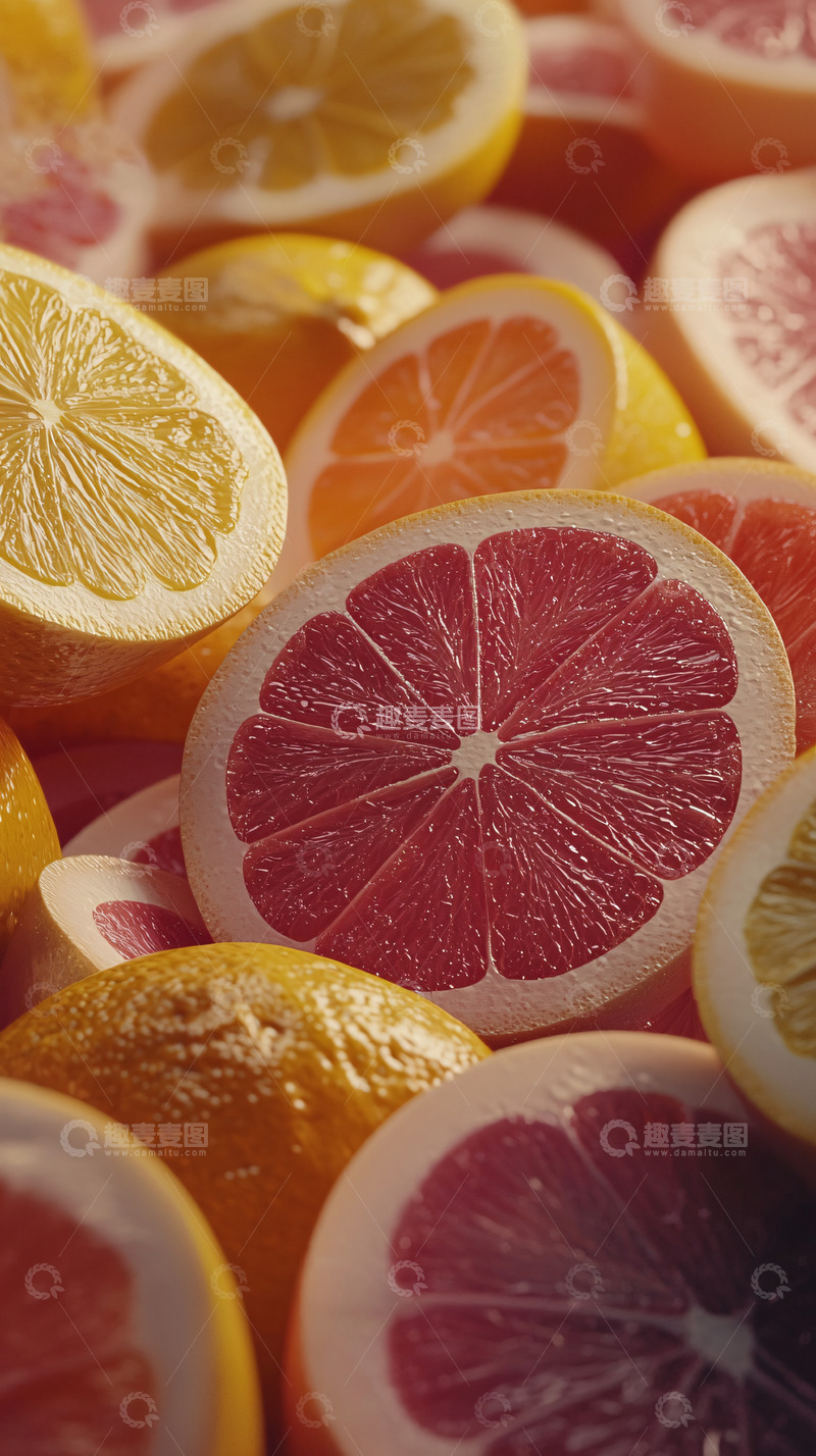 高清大图下载【趣麦麦图】柑橘切片堆叠