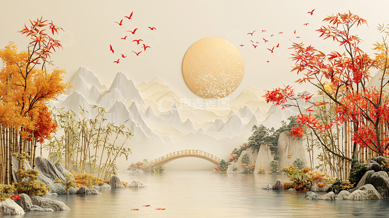 高清大图下载【趣麦麦图】-水墨山水画174