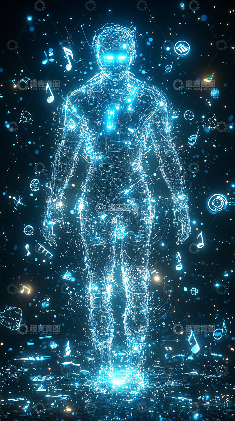 高清大图下载【趣麦麦图】光影粒子人像