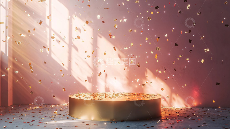 高清大图下载【趣麦麦图】金色圆形展台