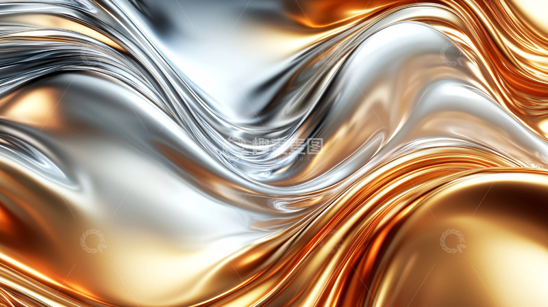 高清大图下载【趣麦麦图】金色银色交织的丝绸质感