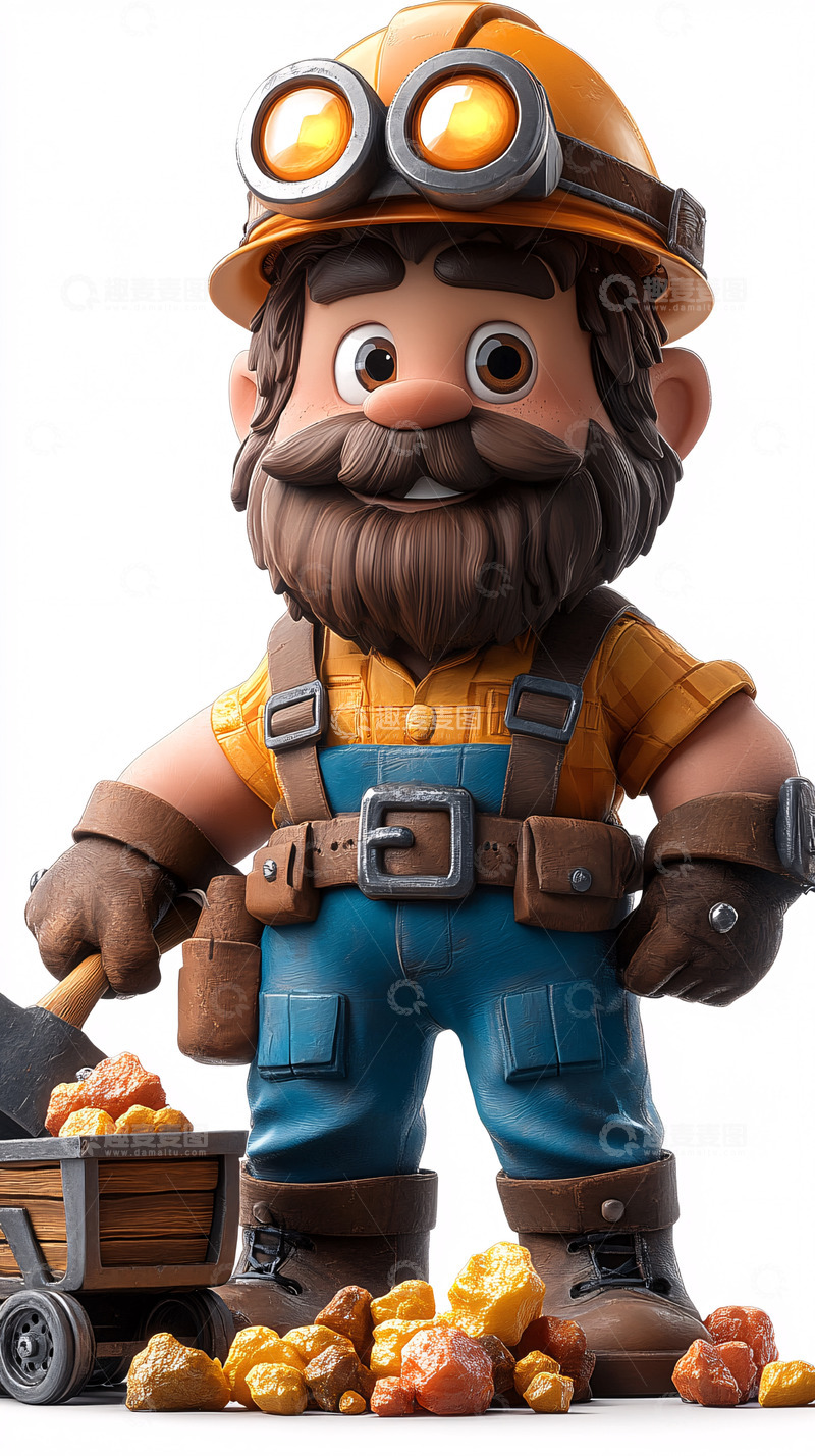 高清大图下载【趣麦麦图】卡通矿工