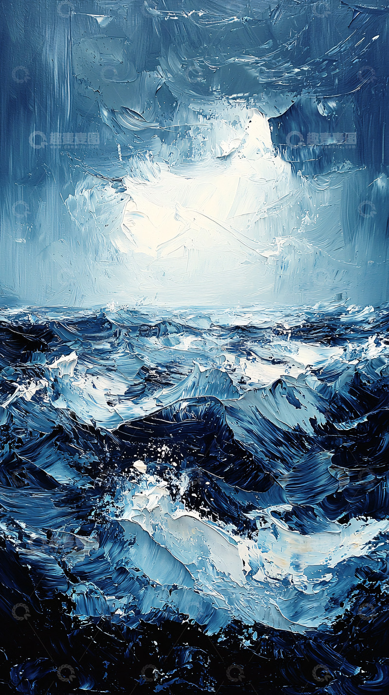 高清大图下载【趣麦麦图】暴风雨前的海面景象